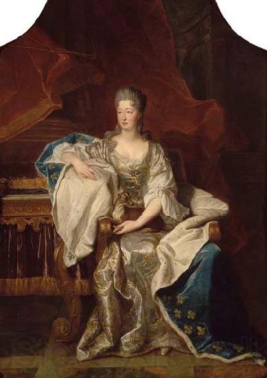Hyacinthe Rigaud Full portrait of Marie Anne de Bourbon Dowager Princess of Conti France oil painting art